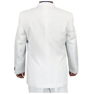 Men's Regular Fit Double-Breasted Dress Suit White Triple Blessings