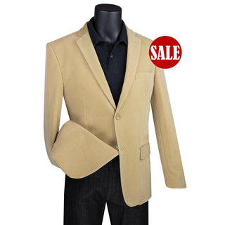 SALE! Sharp Men's Luxurious Modern Fit Corduroy Jacket - KHAKI Triple Blessings