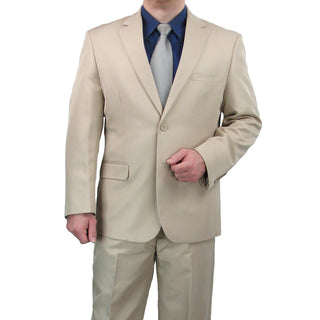 SALE! Sharp Mens 2pc. 2-B Comfortable Stretch Waist Suit - BEIGE Triple Blessings