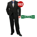 SALE! Sharp Mens 2pc. 2-B Comfortable Stretch Waist Suit - BLACK Triple Blessings