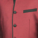 Sharkskin Slim-Fit Banded-Collar Nehru Church Suit Wine Triple Blessings