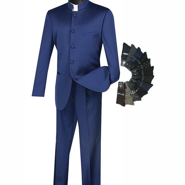 Sharp Banded-Collar Nehru Church Suit Triple Blessings