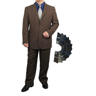 Stylish Men's Regular-Fit Suit Brown Triple Blessings