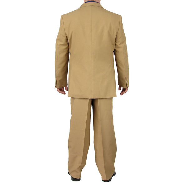Stylish Men's Regular-Fit Suit Khaki Triple Blessings