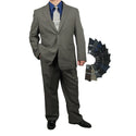 Stylish Men's Regular-Fit Suit Medium Grey Triple Blessings