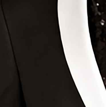 Luxurious Men Slim-Fit Stretch BLACK Tuxedo, Adjustable Waist Band, Bow Tie, Pocket Square & Socks